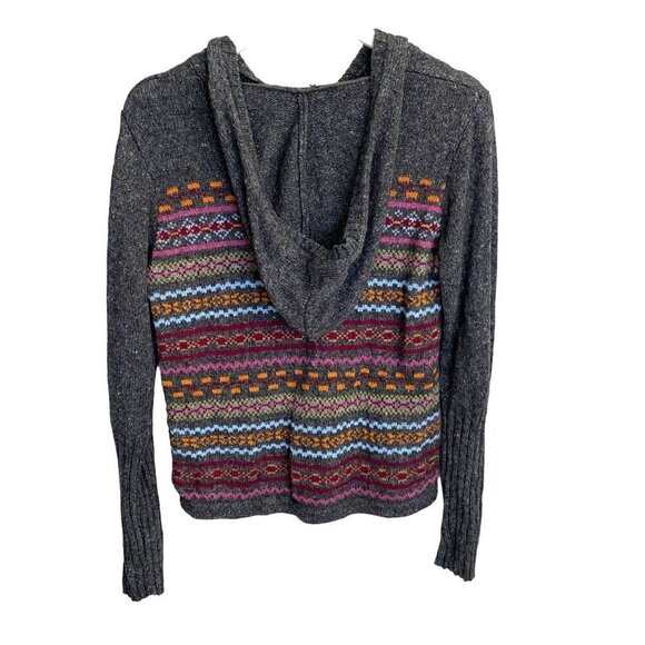By Next Era Wool Blend Hoodie Sweater Multi Colored Striped Pattern Academia- M - Picture 2 of 8